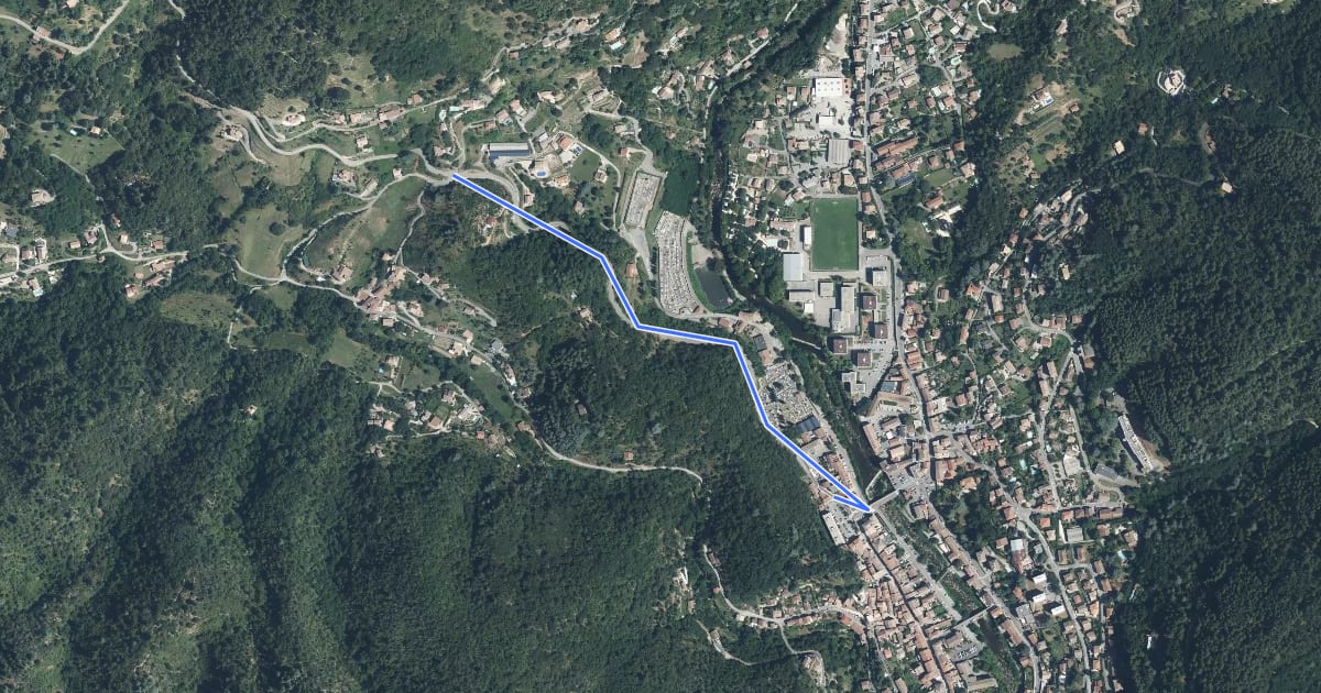 Маршрут Vals les Bains - Col d'Autuche на спутниковом снимке