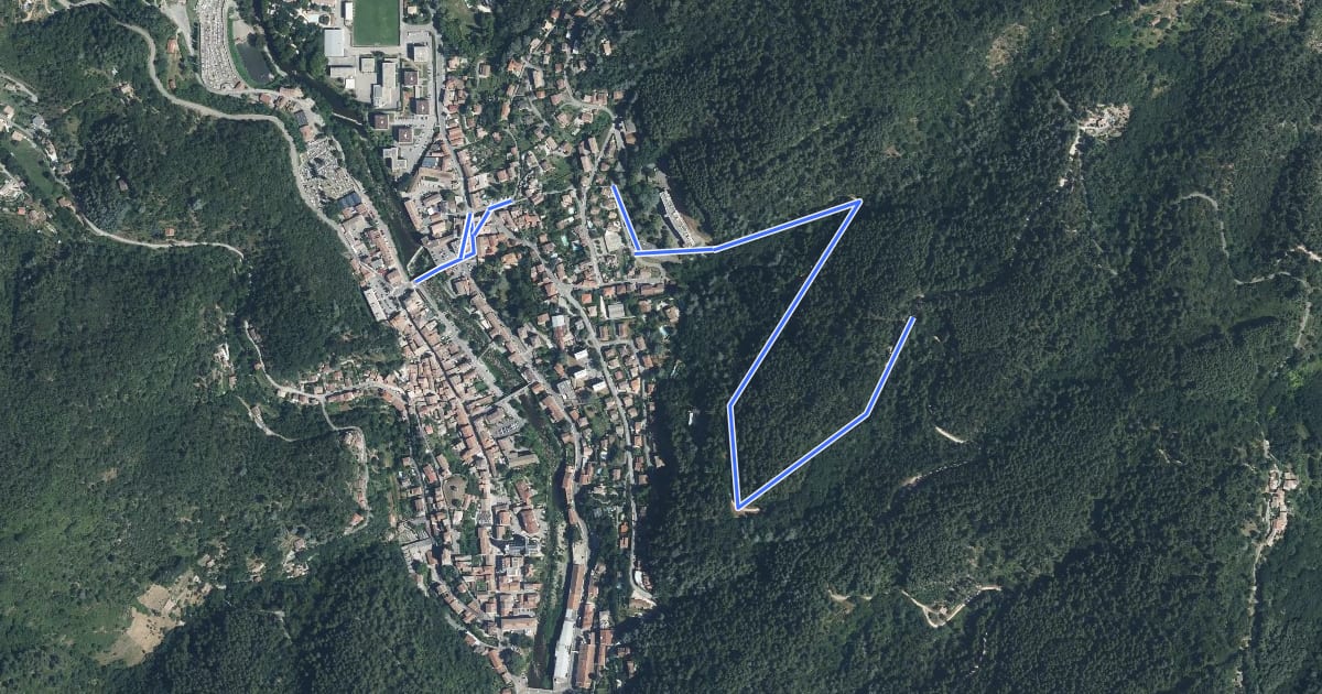 Маршрут Vals les Bains - Le Bosc на спутниковом снимке