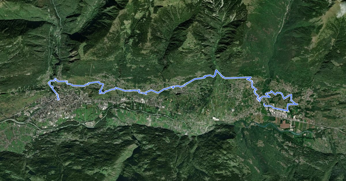 Маршрут Valtellina Wine Trail Half Trail 21km на спутниковом снимке