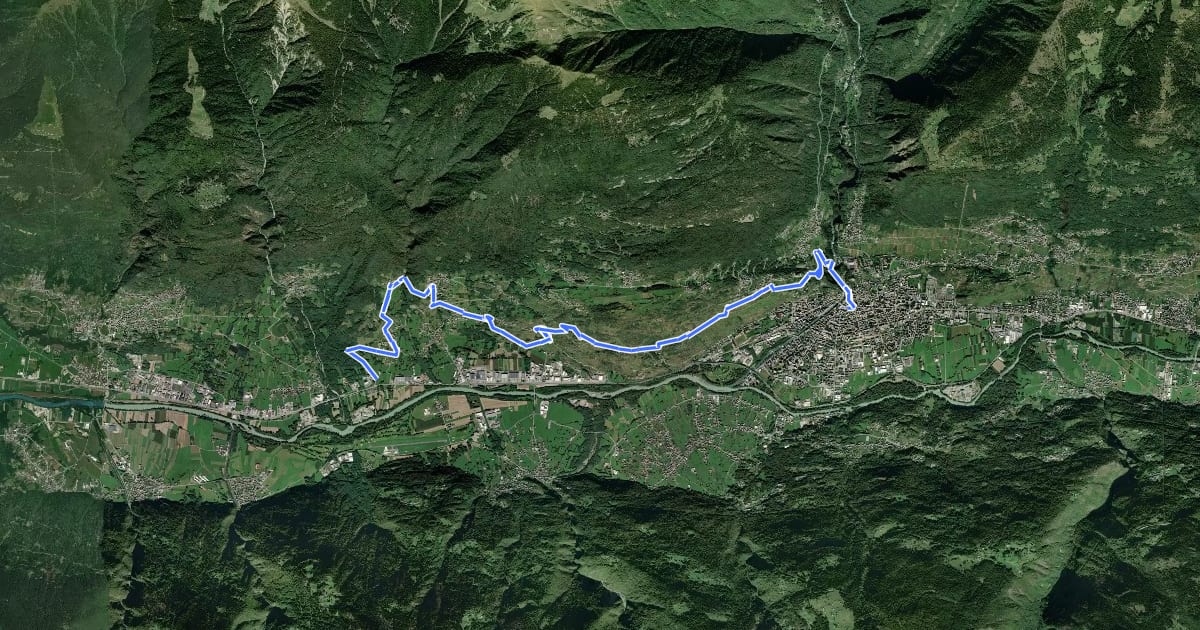 Маршрут Valtellina Wine Trail Sassella Trail 13km на спутниковом снимке