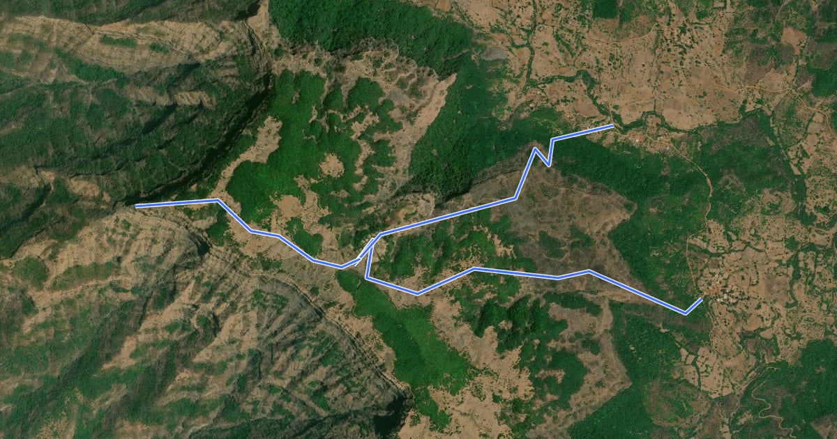Маршрут Valvand to Shindi via Chakdev на спутниковом снимке