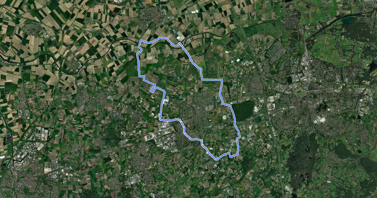 Маршрут Van Gogh fietsroute Etten-Leur Noord на спутниковом снимке