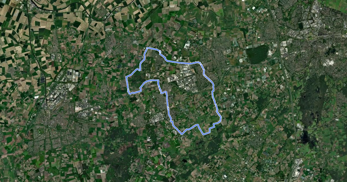 Маршрут Van Gogh fietsroute Etten-Leur Zuid на спутниковом снимке