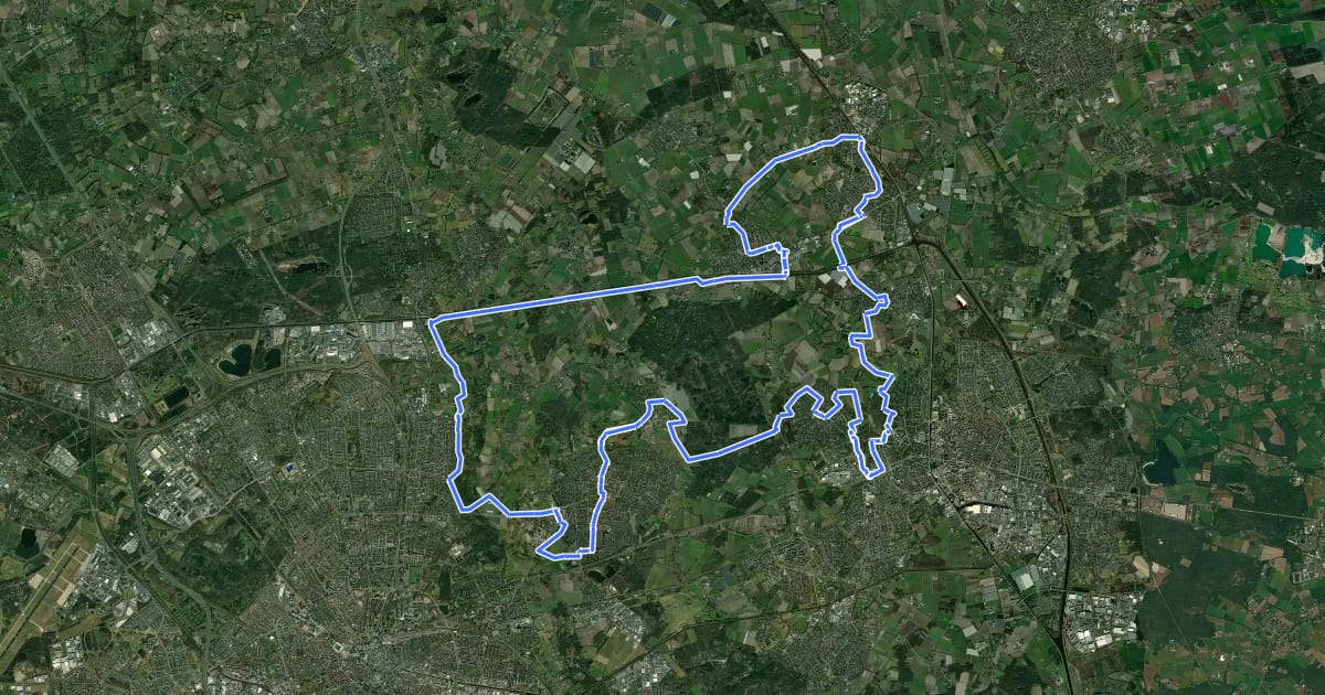 Маршрут Van Gogh fietsroute Nuenen на спутниковом снимке