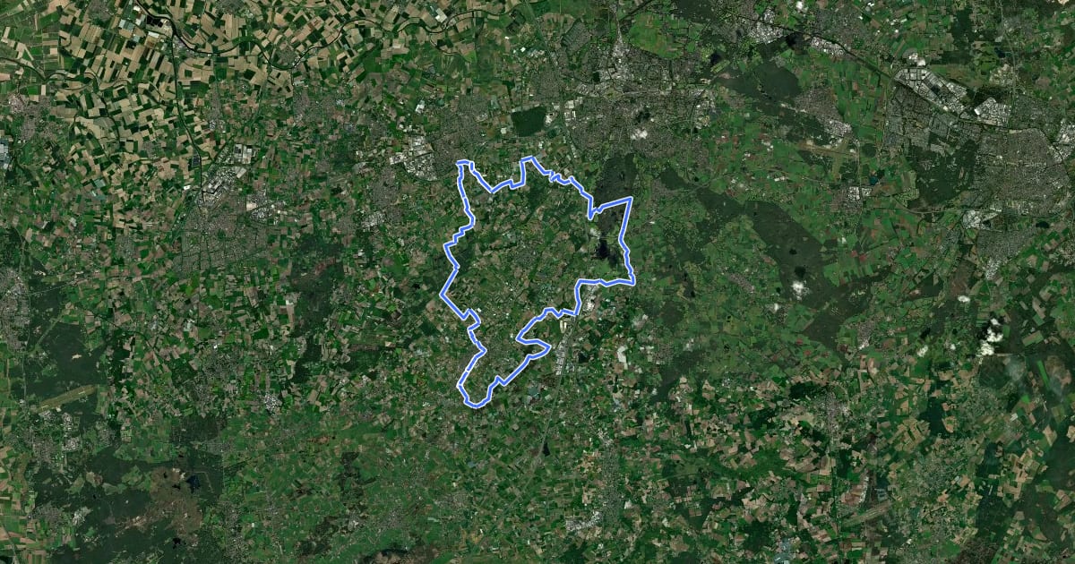 Маршрут Van Gogh fietsroute Zundert Noordoost на спутниковом снимке