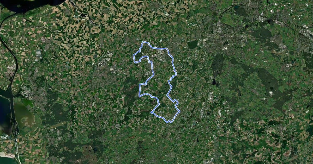 Маршрут Van Gogh fietsroute Zundert Noordwest на спутниковом снимке