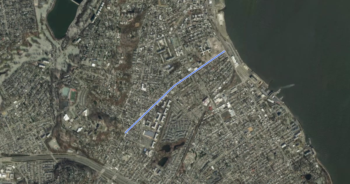 Маршрут Vanderbilt Avenue на спутниковом снимке