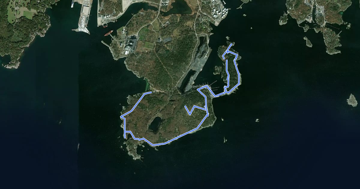 Маршрут Vandringsrundor Stärnö-Boöns naturreservat на спутниковом снимке