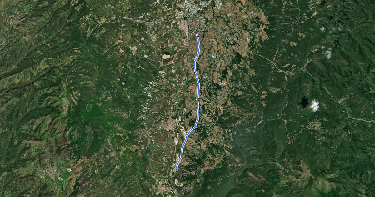 Маршрут Variant del Camí Ral de Barcelona a Vic на спутниковом снимке