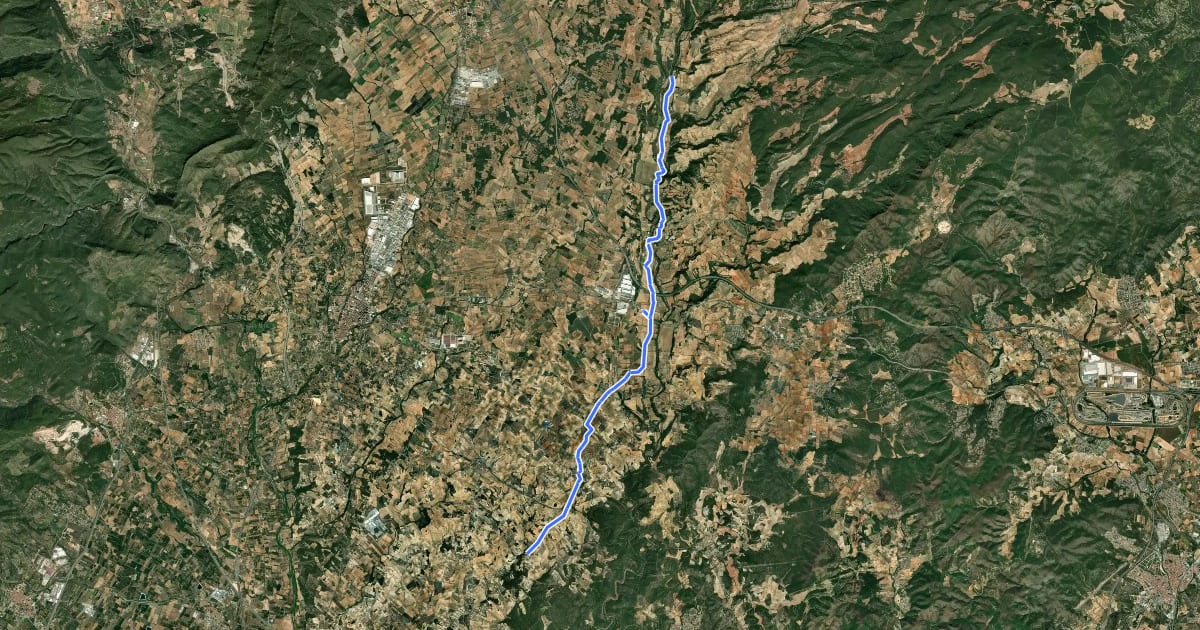 Маршрут Variant GR 172: Renau - Monestir Santes Creus на спутниковом снимке