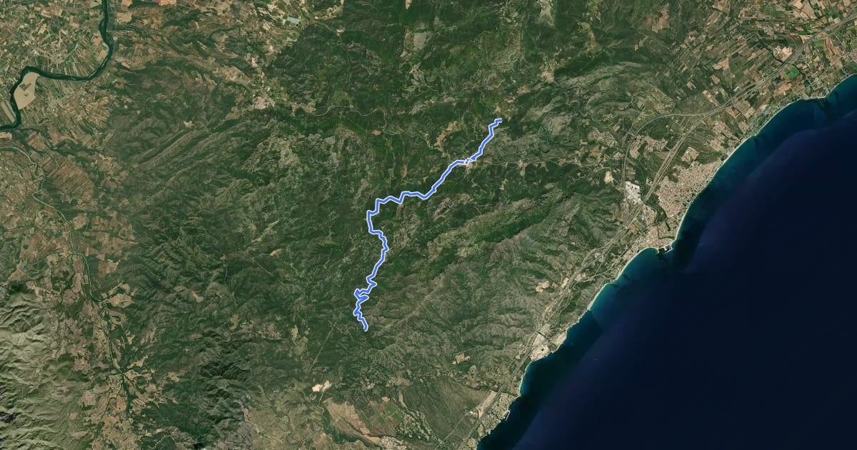 Маршрут Variant GR 192 Camí del Vent: Ermita de Santa Marina - Barranc de Senén на спутниковом снимке
