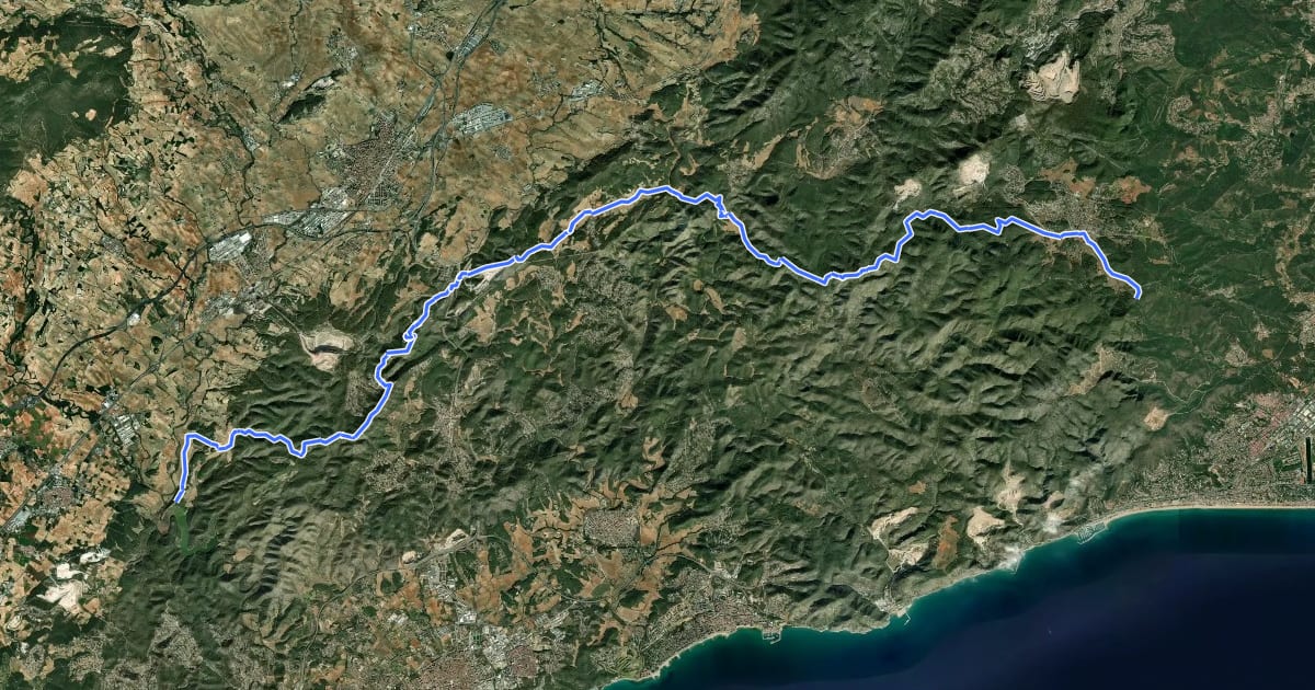 Маршрут Variant: La Clota - Castellet на спутниковом снимке