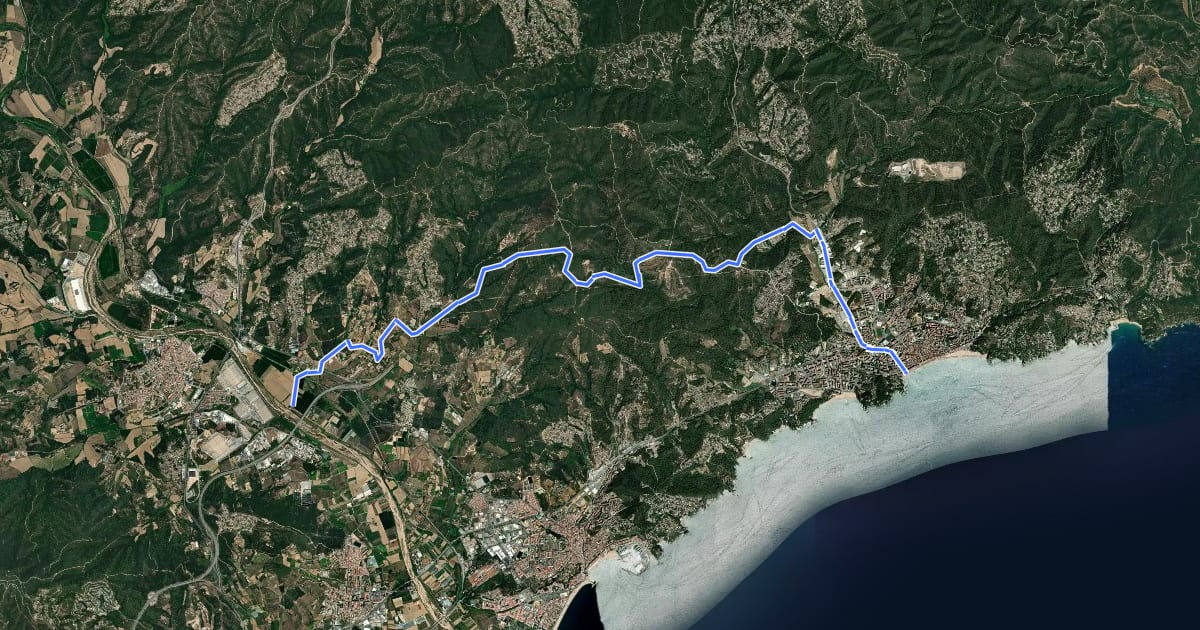 Маршрут Variant: Lloret de Mar - Tordera на спутниковом снимке
