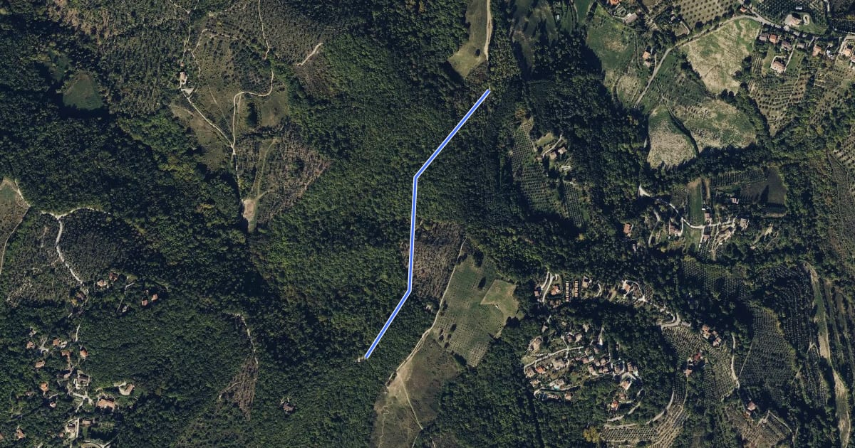 Маршрут Variante bassa Monte Pacciano на спутниковом снимке