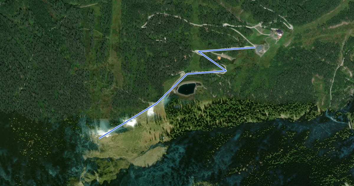 Маршрут Variante Bergstation-Schneeberg на спутниковом снимке