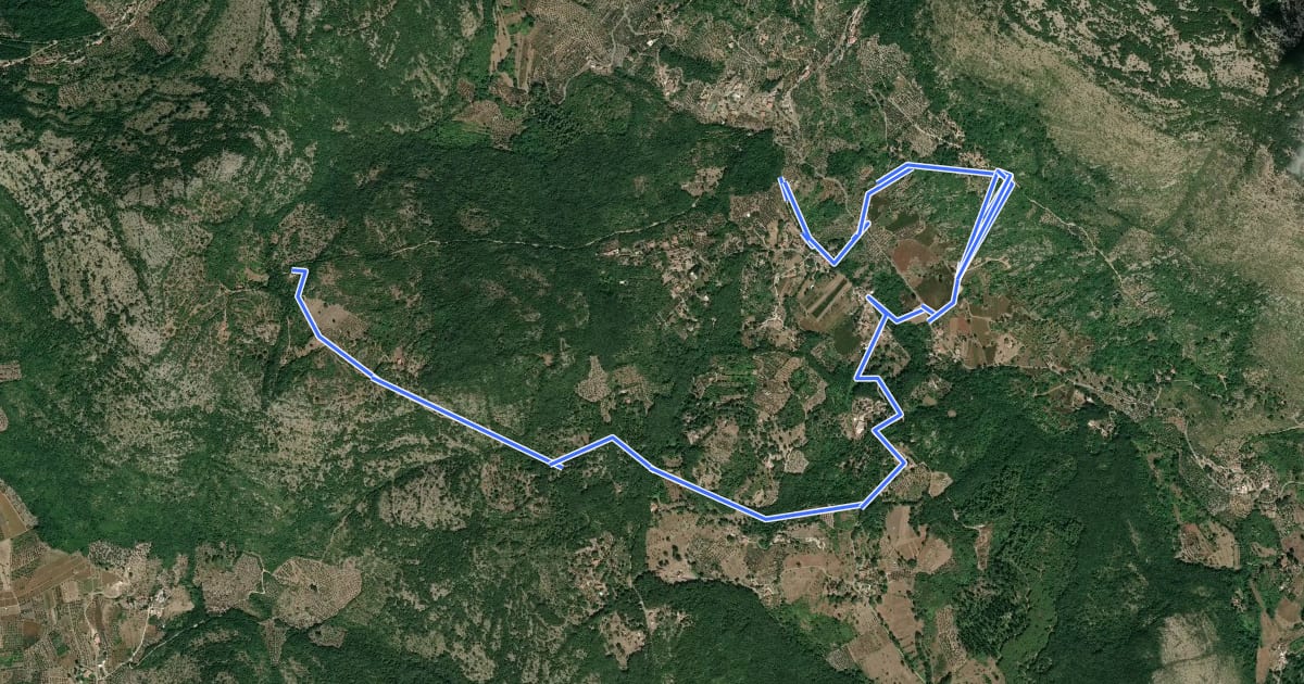 Маршрут Variante Cavallo Bianco-Campo Soriano на спутниковом снимке