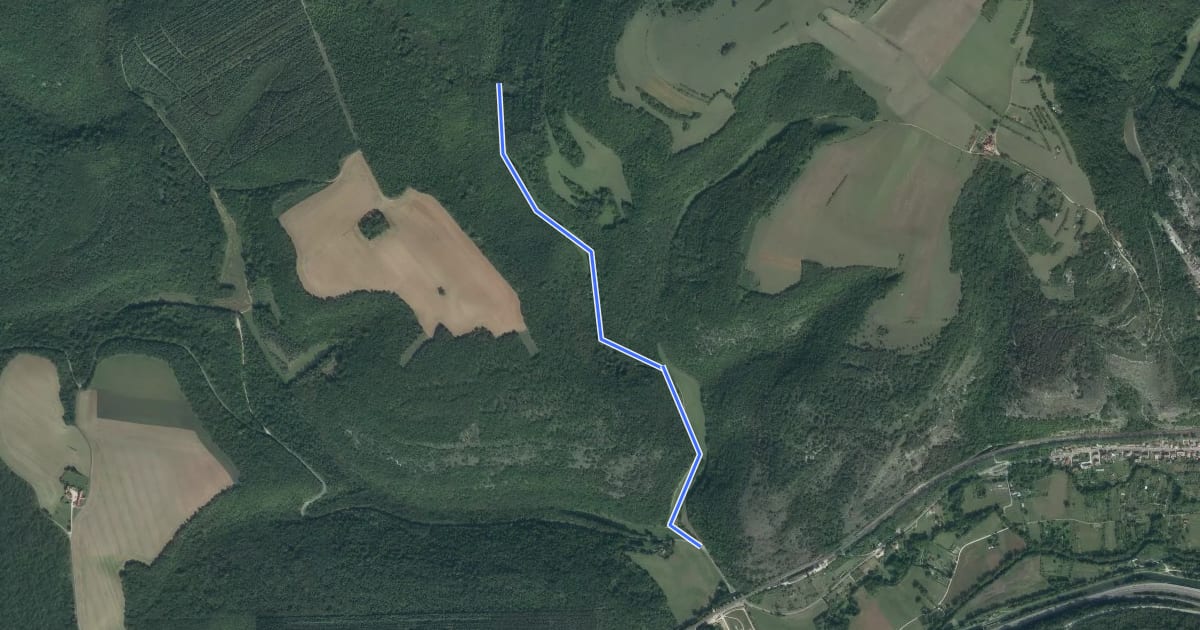 Маршрут Variante Circuit des sources на спутниковом снимке