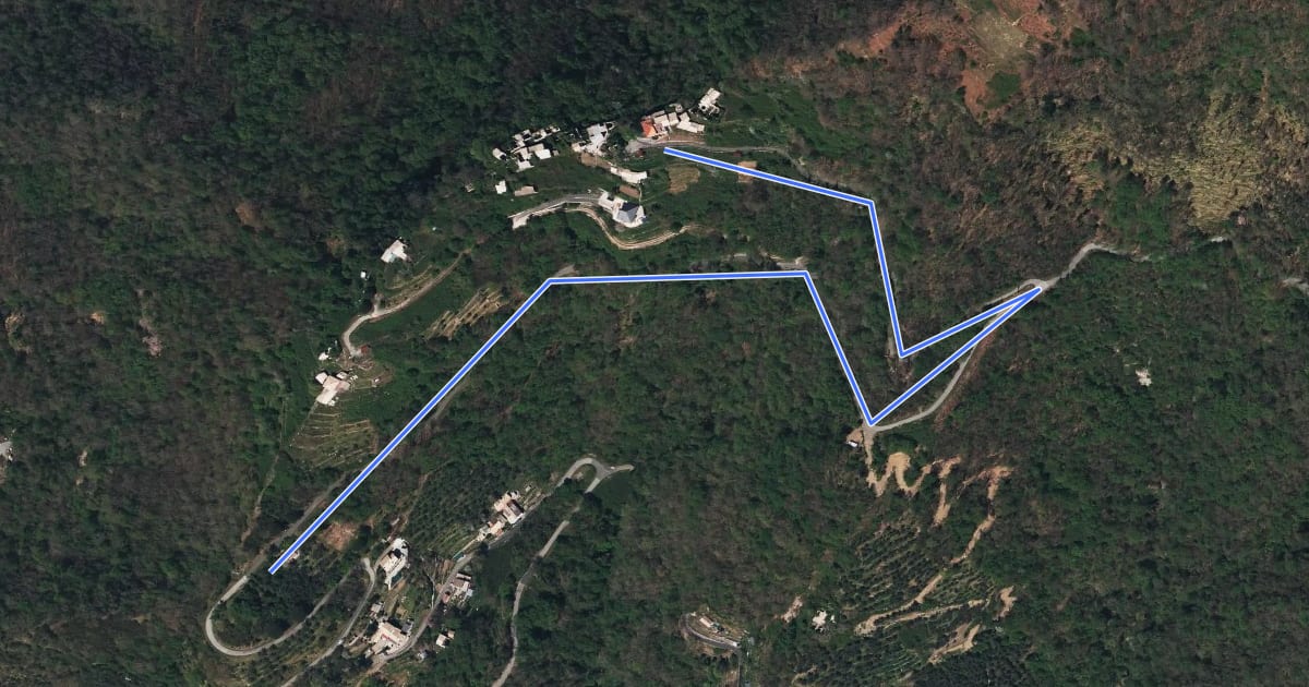 Маршрут Variante Costa di Soglio на спутниковом снимке
