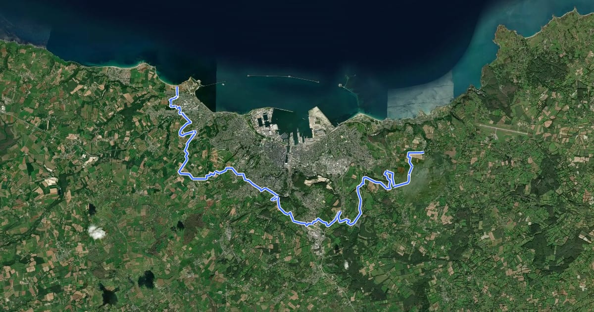 Маршрут Variante de Cherbourg на спутниковом снимке