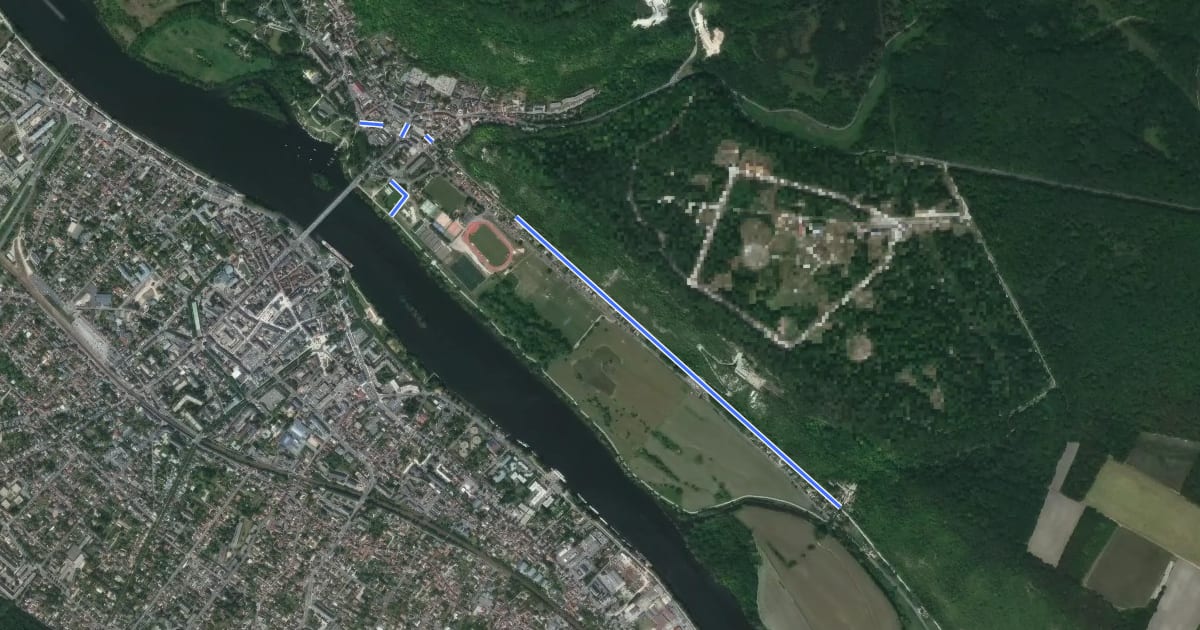 Маршрут Variante de la Seine à vélo на спутниковом снимке