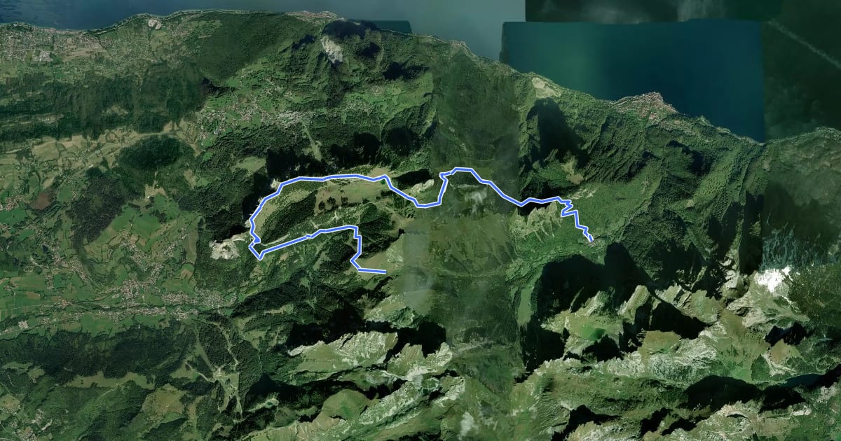 Маршрут Variante GR Balcon du Léman на спутниковом снимке