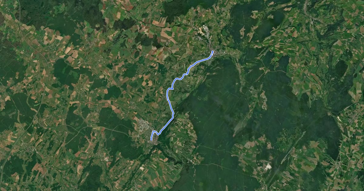Маршрут Variante gravel tour du Jura loisirs на спутниковом снимке