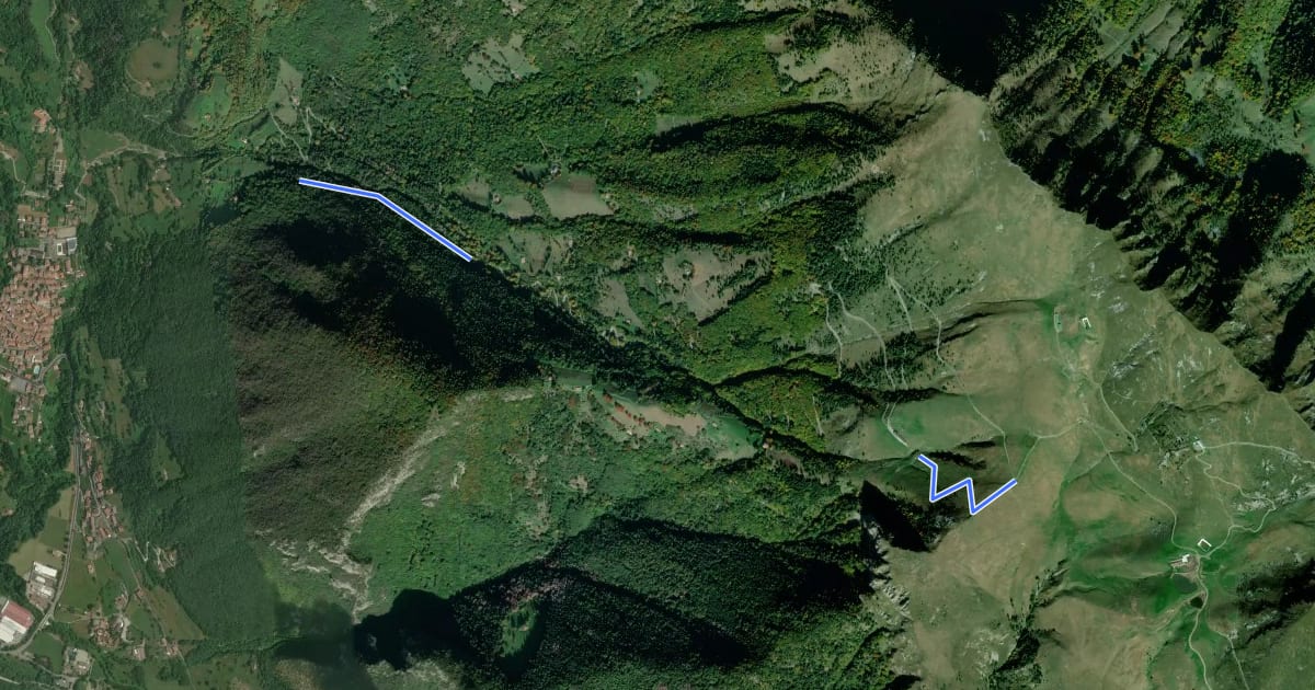 Маршрут Variante Sentiero del Monte Guglielmo на спутниковом снимке