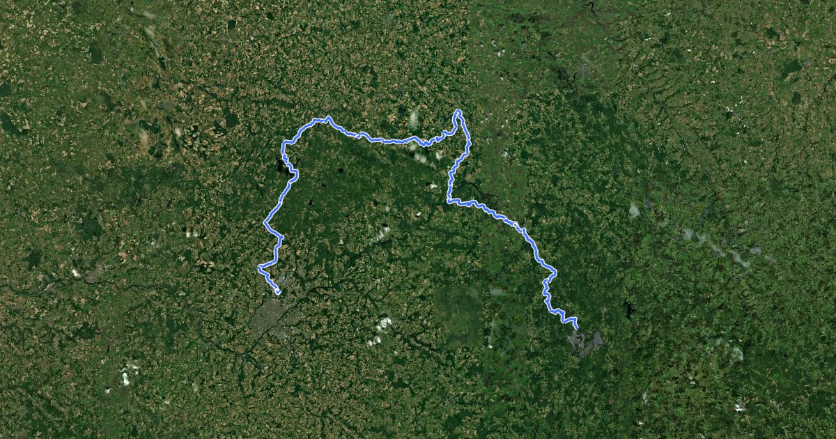 Маршрут Vassivière / Benevent / Limoges / Oradour на спутниковом снимке