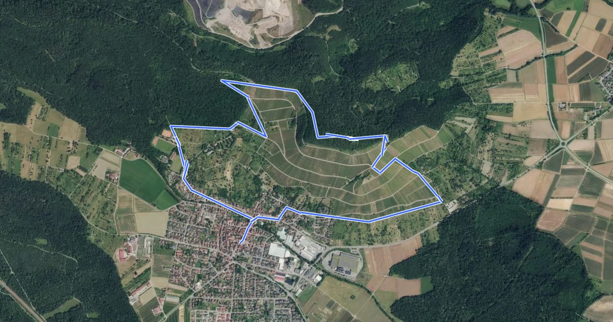 Маршрут VE4 Eselsberg-Rundweg на спутниковом снимке