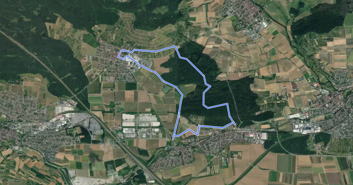 Маршрут VE6 Bartenberg-Rundweg на спутниковом снимке