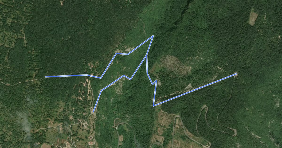 Маршрут Vecchia strada Trusulti на спутниковом снимке