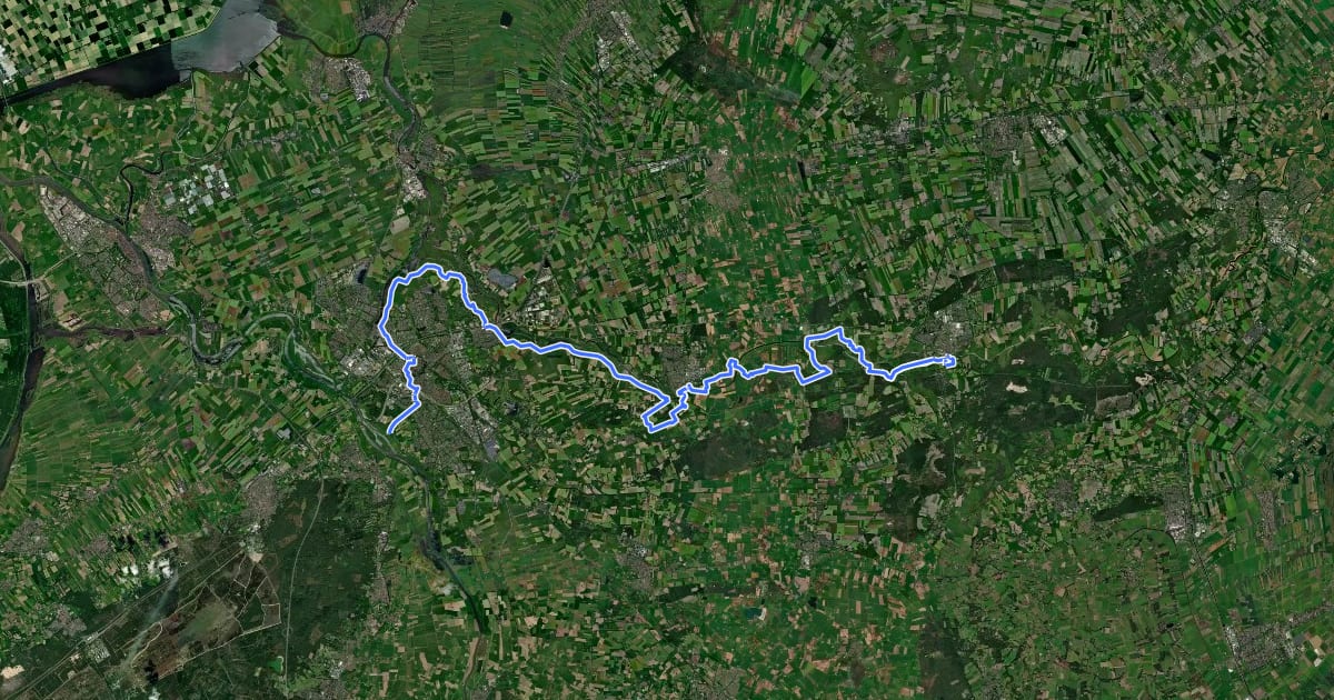 Маршрут Vechtdalroute - 05 - Zwolle - Ommen на спутниковом снимке