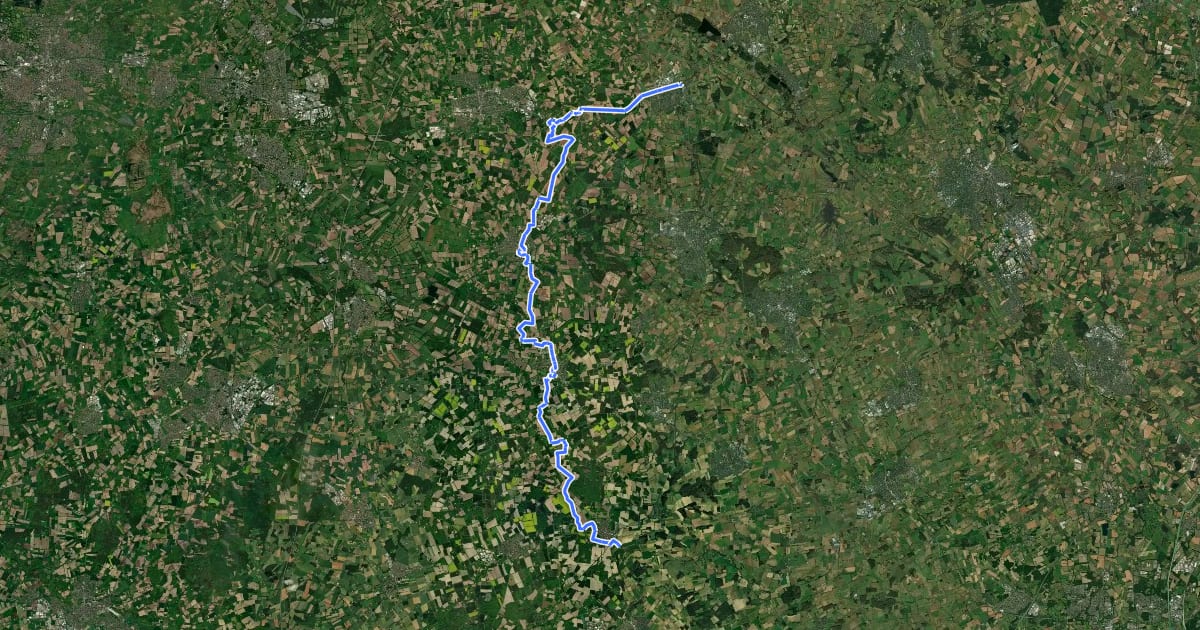 Маршрут Vechtetalroute - 01 - Darfeld - Wettringen на спутниковом снимке