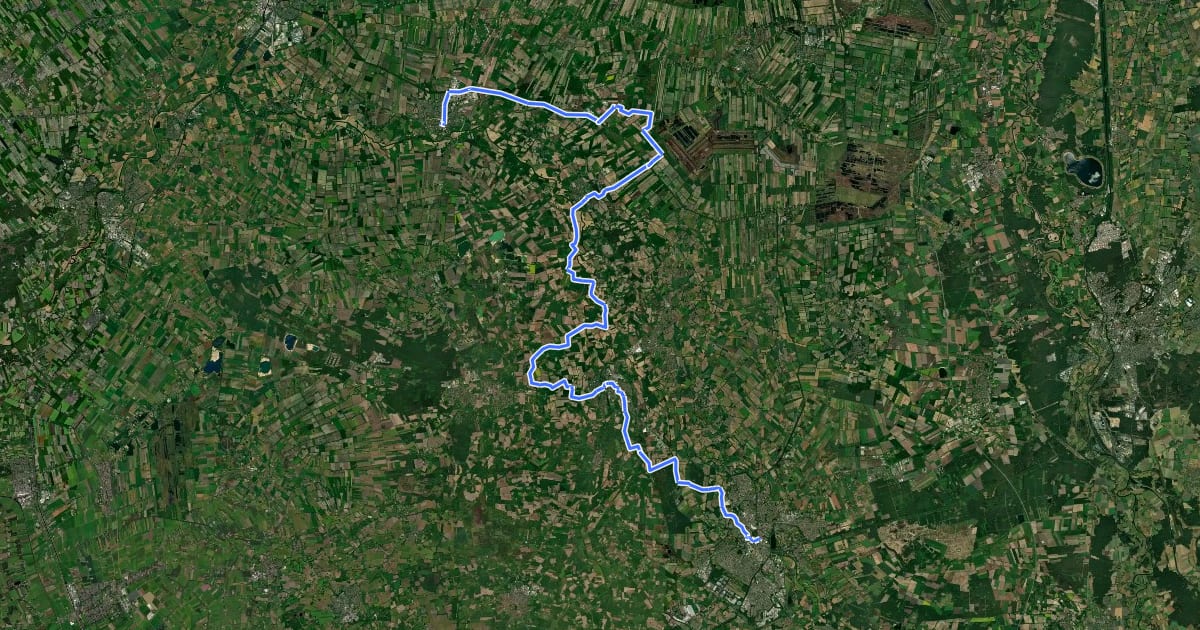 Маршрут Vechtetalroute - 03 - Nordhorn - Emlichheim на спутниковом снимке