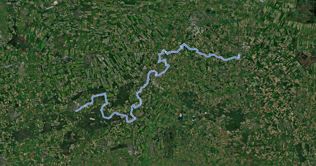 Маршрут Vechtetalroute / Vechtdalroute - 04 - Emlichheim - Ommen на спутниковом снимке
