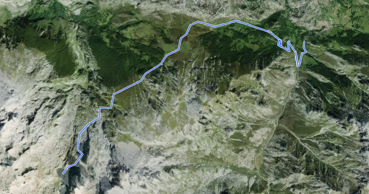 Маршрут Vega de Urriellu на спутниковом снимке