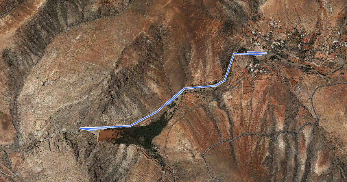 Маршрут Vega del Río Palmas - Presa de las Peñitas на спутниковом снимке