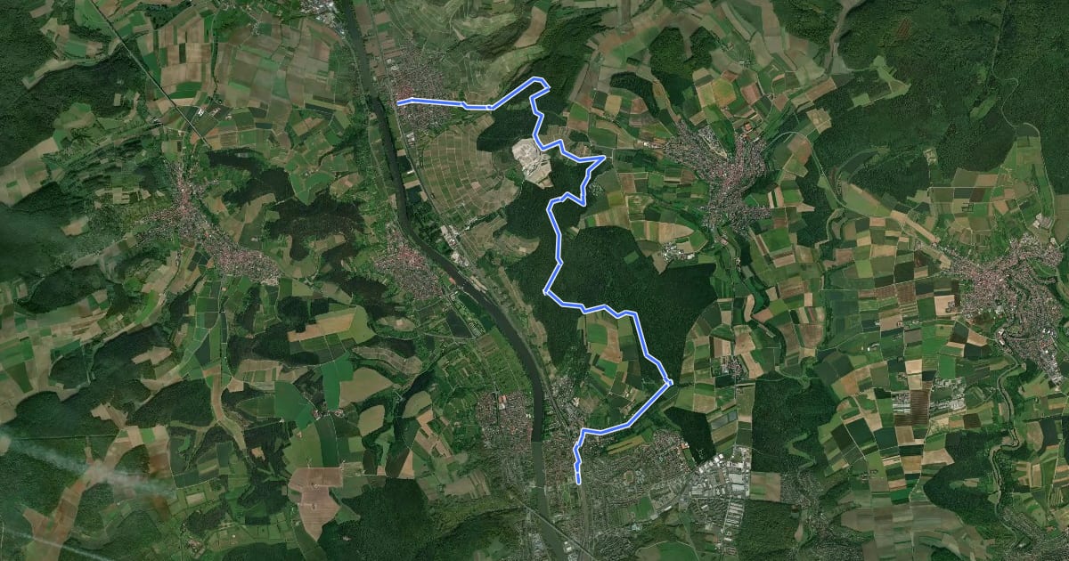 Маршрут Veitshöchheim - Thüngersheim на спутниковом снимке