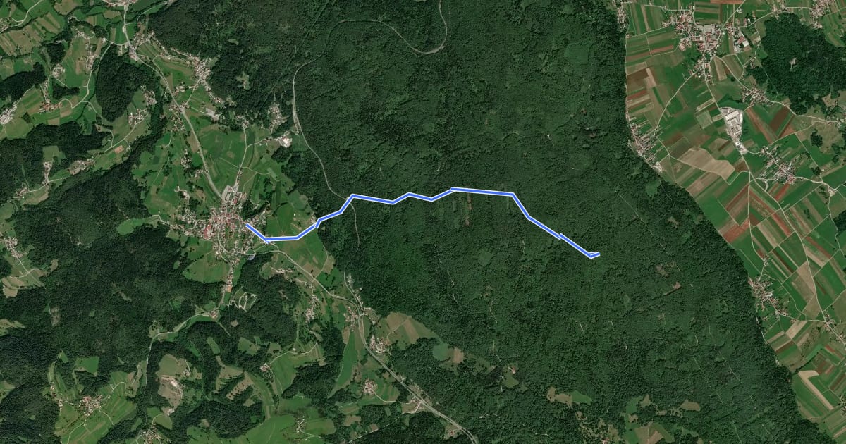 Маршрут Vel. Lašče - Kamen vrh на спутниковом снимке