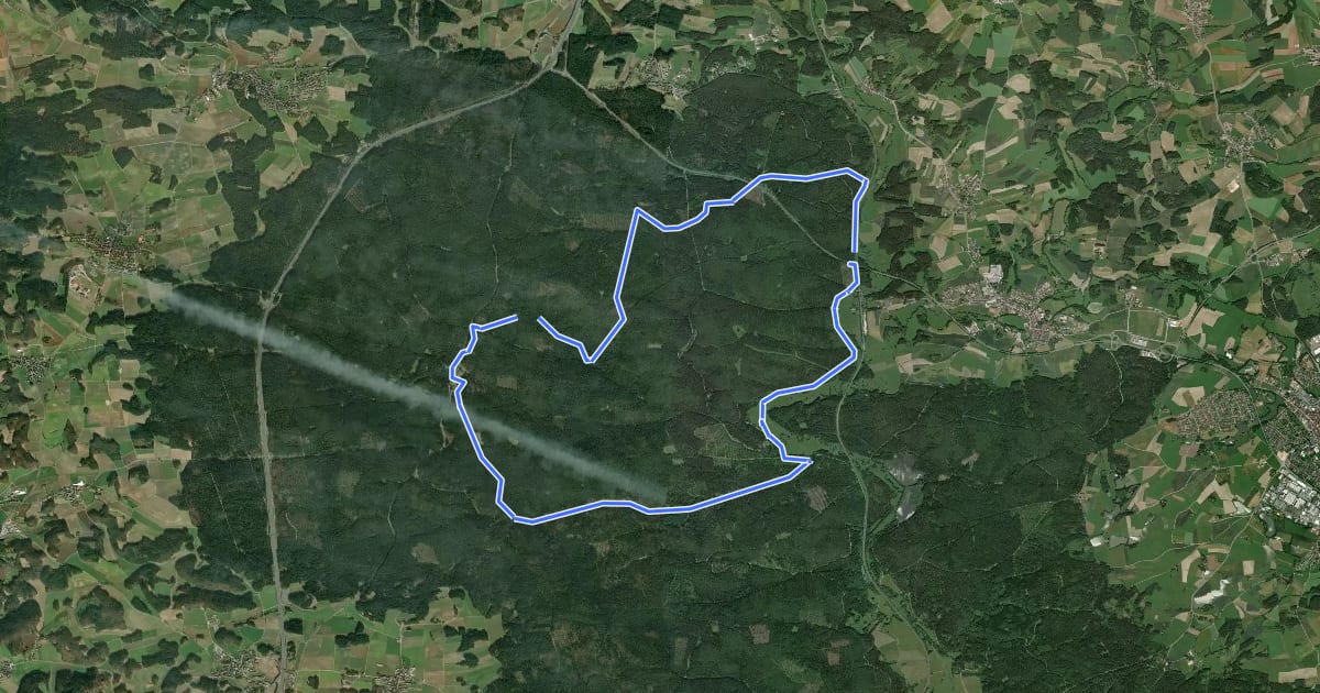 Маршрут Veldensteiner Forst - Rundweg roter Ring на спутниковом снимке