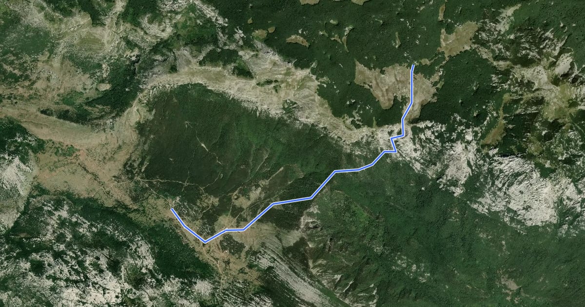 Маршрут Veliko Rujno - Struge на спутниковом снимке