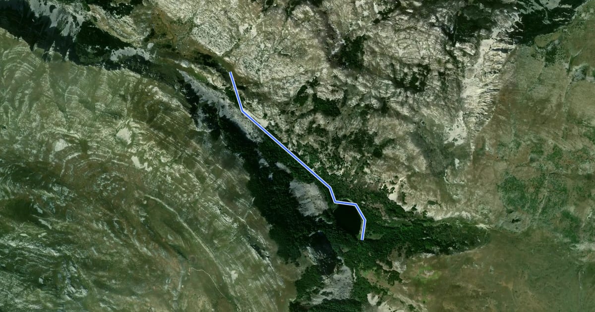Маршрут Veliko Stabansko jezero - Ljubota на спутниковом снимке
