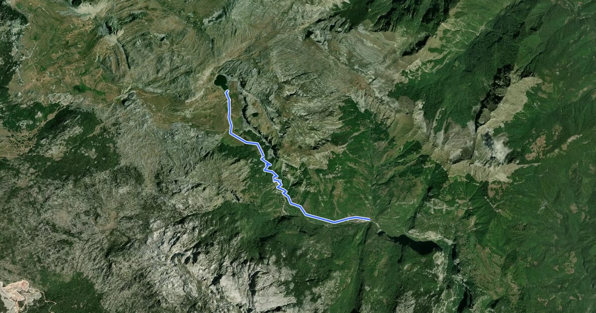 Маршрут Velje Duboko – Kapetanovo Jezero (suggested trail, no trailmarks) на спутниковом снимке