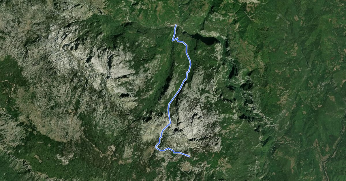 Маршрут Velje Duboko – Poljana (suggested trail, no trailmarks, no clear path) на спутниковом снимке