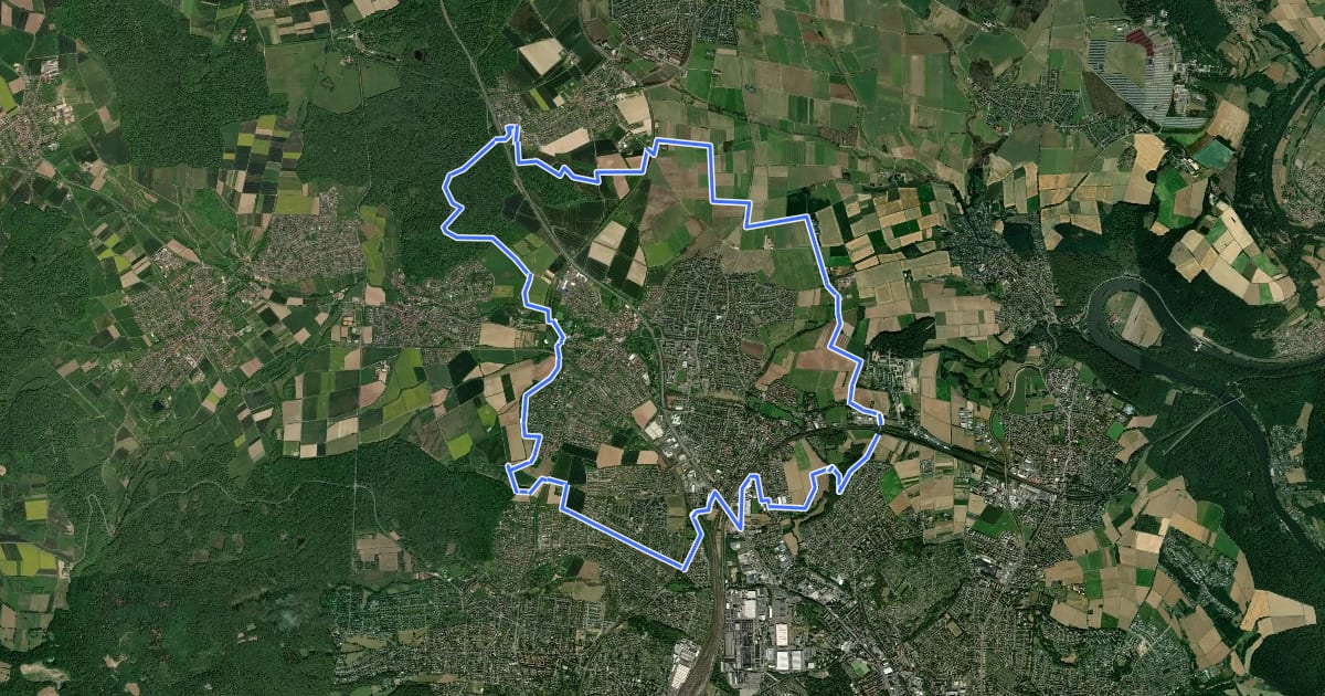 Маршрут Vellmar, V - Grenzweg на спутниковом снимке