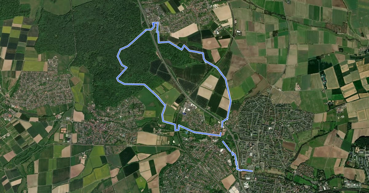 Маршрут Vellmar, V5 - Staufenbergweg на спутниковом снимке