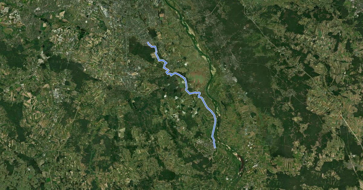 Маршрут VeloMazovia, łącznik kabacki на спутниковом снимке