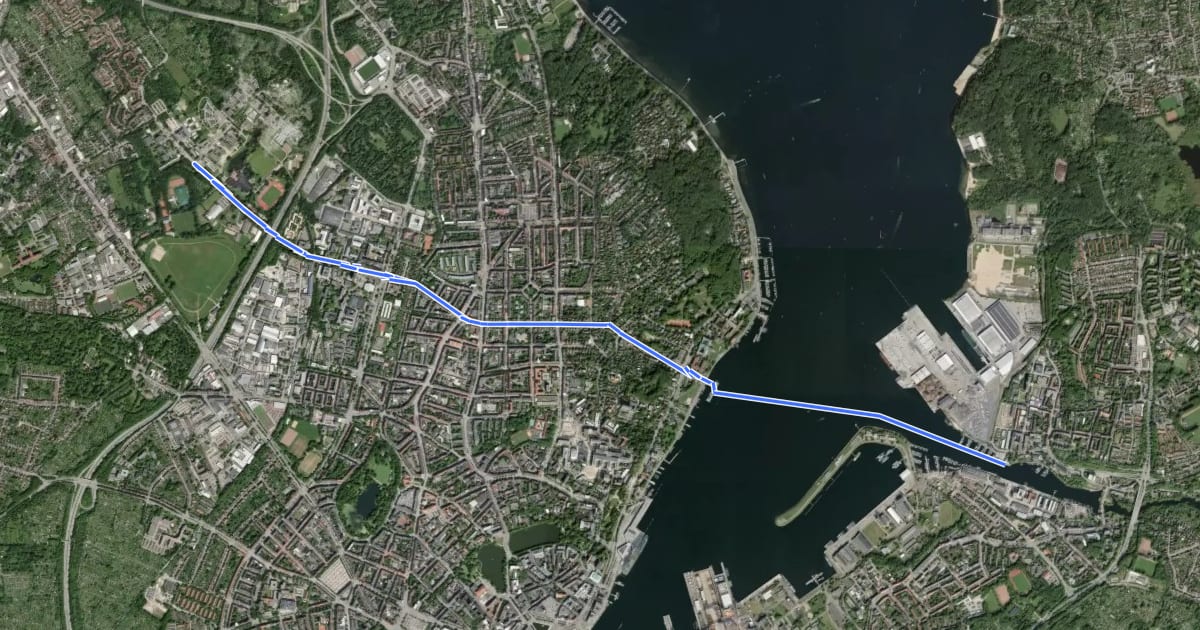 Маршрут Veloroute 3 на спутниковом снимке