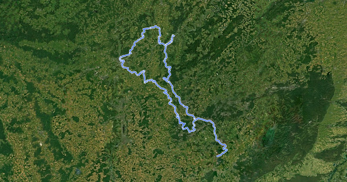 Маршрут VeloRoute SaarLorLux на спутниковом снимке