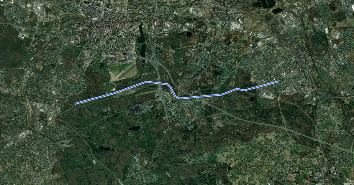 Маршрут Velostrada nr 6 Katowice (Brynów) - Mysłowice на спутниковом снимке
